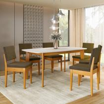 Conjunto Sala de Jantar Siera 6 Lugares Retangular Madeira Maciça Miami Conjunto Sala de Jantar Siera 6 Lugares Retangular Madeira Maciça Miami