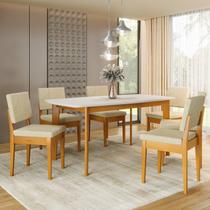 Conjunto Sala de Jantar Siera 6 Lugares Retangular Madeira Maciça Miami Conjunto Sala de Jantar Siera 6 Lugares Retangular Madeira Maciça Miami