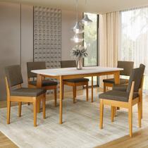 Conjunto Sala de Jantar Siera 6 Lugares Retangular Madeira Maciça Miami Conjunto Sala de Jantar Siera 6 Lugares Retangular Madeira Maciça Miami