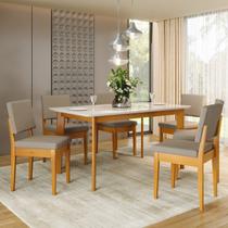 Conjunto Sala de Jantar Siera 6 Lugares Retangular Madeira Maciça Miami Conjunto Sala de Jantar Siera 6 Lugares Retangular Madeira Maciça Miami