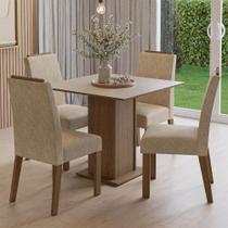 Conjunto Sala de Jantar Tampo de Madeira 4 Cadeiras Aspen Madesa