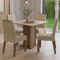 Conjunto Sala De Jantar Tampo De Madeira 4 Cadeiras Rustic/crema/imperial Aspen Madesa Conjunto Sala De Jantar Tampo De Madeira 4 Cadeiras Rustic/crema/imperial Aspen Madesa