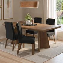 Conjunto Sala de Jantar Tampo de Madeira 4 Cadeiras Rustic/Oxford Arles Madesa