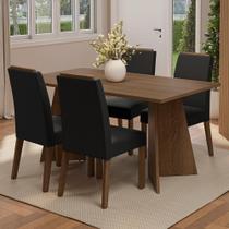 Conjunto Sala de Jantar Tampo de Madeira 4 Cadeiras Rustic/Oxford Évora Madesa Conjunto Sala de Jantar Tampo de Madeira 4 Cadeiras Rustic/Oxford Évora Madesa