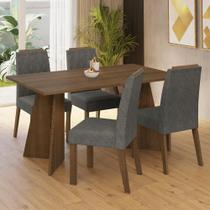 Conjunto Sala de Jantar Tampo de Madeira 4 Cadeiras Tulum Madesa