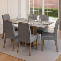 Conjunto Sala de Jantar Tampo de Madeira 6 Cadeiras Bosque Madesa