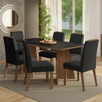 Conjunto Sala de Jantar Tampo de Madeira 6 Cadeiras Minsk Madesa