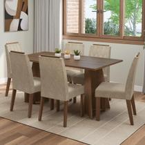 Conjunto Sala de Jantar Tampo de Madeira 6 Cadeiras Rustic/Imperial Leon Madesa Conjunto Sala de Jantar Tampo de Madeira 6 Cadeiras Rustic/Imperial Leon Madesa