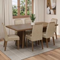 Conjunto Sala de Jantar Tampo de Madeira 6 Cadeiras Rustic/Imperial Sarlat Madesa