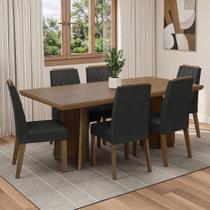 Conjunto Sala de Jantar Tampo de Madeira 6 Cadeiras Rustic/Oxford Sarlat Madesa