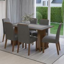 Conjunto Sala de Jantar Tampo de Madeira 6 Cadeiras Soho Madesa