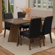 Conjunto Sala de Jantar Tampo de Vidro 4 Cadeiras Braga Madesa Conjunto Sala de Jantar Tampo de Vidro 4 Cadeiras Braga Madesa