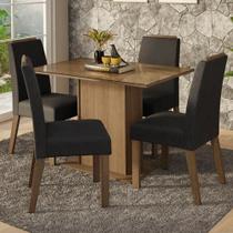 Conjunto Sala de Jantar Tampo de Vidro 4 Cadeiras Jasmin Madesa Conjunto Sala de Jantar Tampo de Vidro 4 Cadeiras Jasmin Madesa