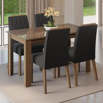 Conjunto Sala de Jantar Tampo de Vidro 4 Cadeiras Rustic/Oxford Pétala Madesa Conjunto Sala de Jantar Tampo de Vidro 4 Cadeiras Rustic/Oxford Pétala Madesa