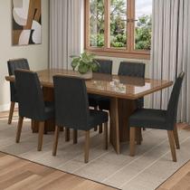 Conjunto Sala de Jantar Tampo de Vidro 6 Cadeiras Pienza Madesa Conjunto Sala de Jantar Tampo de Vidro 6 Cadeiras Pienza Madesa