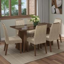 Conjunto Sala de Jantar Tampo de Vidro 6 Cadeiras Rustic/Imperial Sintra Madesa