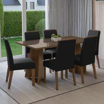 Conjunto Sala De Jantar Tampo De Vidro 6 Cadeiras Rustic/oxford Madrid Madesa