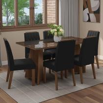 Conjunto Sala de Jantar Tampo de Vidro 6 Cadeiras Sintra Madesa