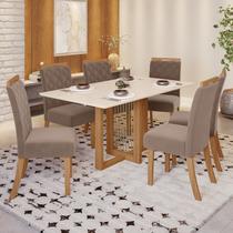 Conjunto Sala de Jantar Tampo MDF 6 Cadeiras Marie Conjunto Sala de Jantar Tampo MDF 6 Cadeiras Marie