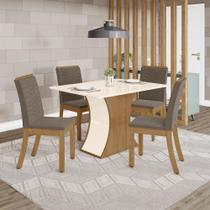 Conjunto Sala de Jantar Tampo MDF Canto Reto 120 Cm 4 Cadeiras Melanie Henn Conjunto Sala de Jantar Tampo MDF Canto Reto 120 Cm 4 Cadeiras Melanie Henn