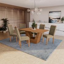 Conjunto Sala De Jantar Verbana Kappesberg 6 Cadeiras Veludo Bege Conjunto Sala De Jantar Verbana Kappesberg 6 Cadeiras Veludo Bege