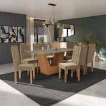Conjunto Sala De Jantar Verbana Kappesberg 8 Cadeiras Veludo Bege Conjunto Sala De Jantar Verbana Kappesberg 8 Cadeiras Veludo Bege