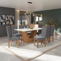 Conjunto Sala De Jantar Verbana Kappesberg 8 Cadeiras Veludo Titanio Conjunto Sala De Jantar Verbana Kappesberg 8 Cadeiras Veludo Titanio