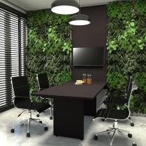 Conjunto Sala de Reunião Mesa 1,80m Preta Painel para TV F5 Conjunto Sala de Reunião Mesa 1,80m Preta Painel para TV F5