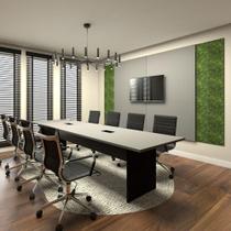 Conjunto Sala de Reunião Mesa 3,20m Painel p/ TV CS Pr F5 Conjunto Sala de Reunião Mesa 3,20m Painel p/ TV CS Pr F5