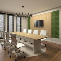 Conjunto Sala de Reunião Mesa 3,20m Painel p/ TV Mac Br F5