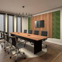 Conjunto Sala de Reunião Mesa 3,20m Painel para TV NG F5