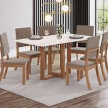 Conjunto Sala Jantar Canto Reto 6 Cadeiras Kelly Espresso Móveis