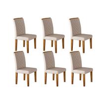 Conjunto Sala Jantar Jade Kit 6 Un Imbuia Veludo Creme Rufato