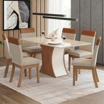 Conjunto Sala Jantar Mesa 160 Cm Tampo Mdf Vidro 6 Cadei Layla Majestic Casa 812 Conjunto Sala Jantar Mesa 160 Cm Tampo Mdf Vidro 6 Cadei Layla Majestic Casa 812