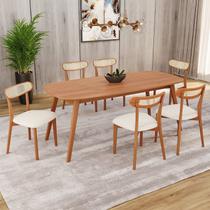 Conjunto Sala Jantar Mesa 180x80cm 6 Cadeiras Tampo MDF Laminado Madeira Maciça Ceci Natural Yescasa Conjunto Sala Jantar Mesa 180x80cm 6 Cadeiras Tampo MDF Laminado Madeira Maciça Ceci Natural Yescasa