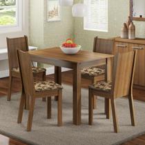 Conjunto Sala Jantar Mesa Tampo Madeira 4 Cadeiras - Madesa