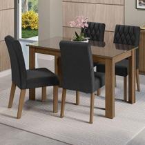 Conjunto Sala Jantar Mesa Vidro 4 Cadeiras Oxford