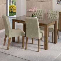 Conjunto Sala Jantar Mesa Vidro 4 Cadeiras Rustic Conjunto Sala Jantar Mesa Vidro 4 Cadeiras Rustic