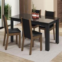 Conjunto Sala Jantar Mesa Vidro 4 Cadeiras Suzy