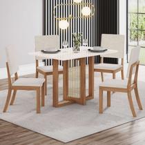 Conjunto Sala Jantar Natali Canto Reto 4 Cadeiras Espresso Móveis