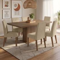 Conjunto Sala Jantar Tampo Madeira 6 Cadeiras Luso Madesa Conjunto Sala Jantar Tampo Madeira 6 Cadeiras Luso Madesa
