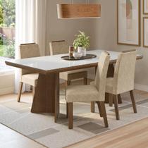 Conjunto Sala Jantar Tampo Vidro 4 Cadeiras Todi Madesa Conjunto Sala Jantar Tampo Vidro 4 Cadeiras Todi Madesa