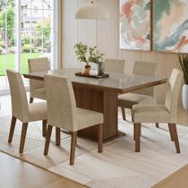 Conjunto Sala Jantar Tampo Vidro 6 Cadeiras Alba Madesa Conjunto Sala Jantar Tampo Vidro 6 Cadeiras Alba Madesa