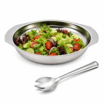 Conjunto salada inox 2 pecas saladeira cumbuca bowl pegador mesa posta kit servir alimentos utensilio cozinha multiuso Conjunto salada inox 2 pecas saladeira cumbuca bowl pegador mesa posta kit servir alimentos utensilio cozinha multiuso