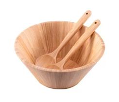 Conjunto Saladeira de Bambu Com Garfo e Colher Mor