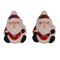 Conjunto Saleiro/pimenta Natal Ceramica Star 6x6x8,5cm