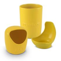 Conjunto Saleiro Porta Utensílio E Descanso Amarelo Mondoceram Gourmet