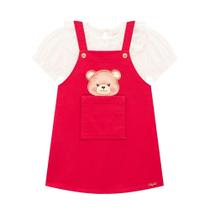 Conjunto Salopete Baby Menina em Cotton e Sarja Infanti