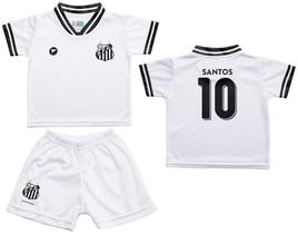 Conjunto Santos Uniforme Infantil Branco - Torcida Baby Conjunto Santos Uniforme Infantil Branco - Torcida Baby