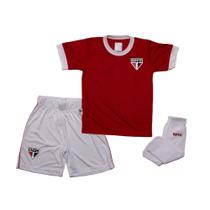 Conjunto São Paulo Artilheiro - Camisa + Shorts + Meião - Infantil